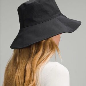 Lululemon Women’s Wide Brim Logo Bucket Black/Brown Hat SizeM/L